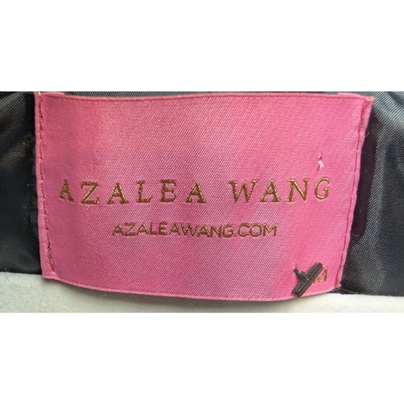 Azalea Wang Black Baddie Silver Studded Cropped Moto Boho Faux Leather Jacket M - Picture 7 of 9